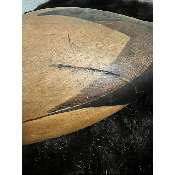 Vintage Tom Taber Wood Duck Decoy Wooden Carved Painted Signed - Picture 5 of 12